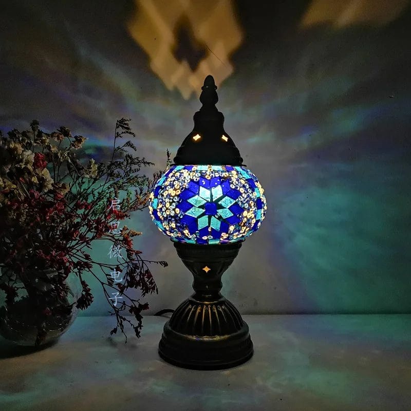 tranquilitynight Turkish mosaic table Lamp vintage art deco Handcrafted lamparas de mesa mosaic Glass romantic bed light lamparas con mosaicos