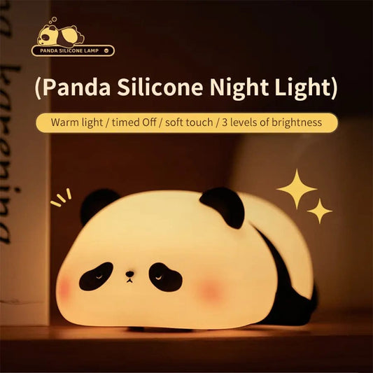 tranquilitynight Night light Panda Cute LED Night Light Touch Sensor Cartoon Kid's Nightlights Silicone Child Holiday Christmas Gift Bedside Lamp Bedroom Decor