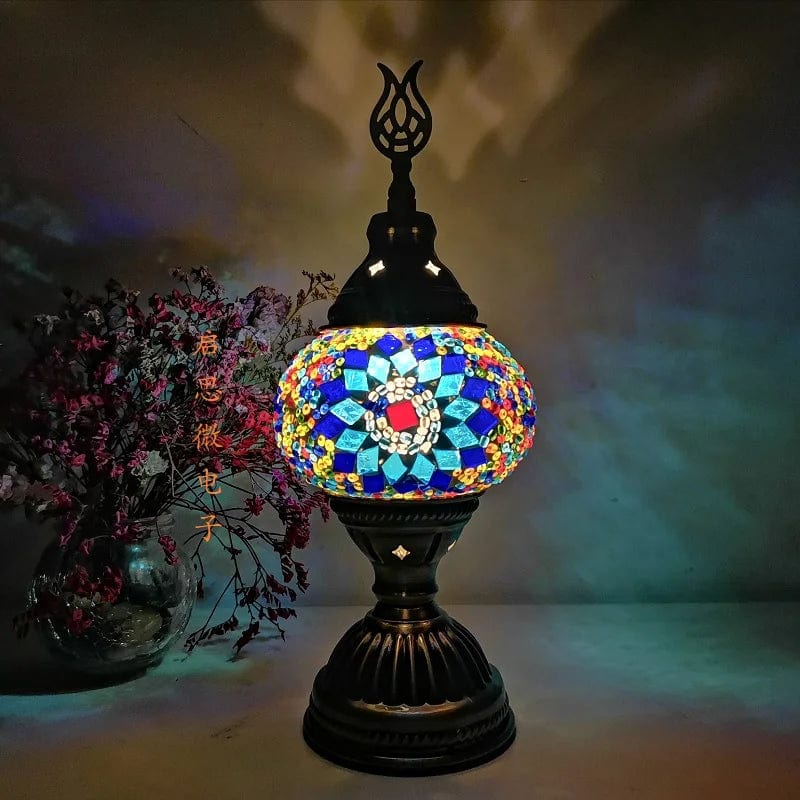 tranquilitynight S12 / UK plug Turkish mosaic table Lamp vintage art deco Handcrafted lamparas de mesa mosaic Glass romantic bed light lamparas con mosaicos