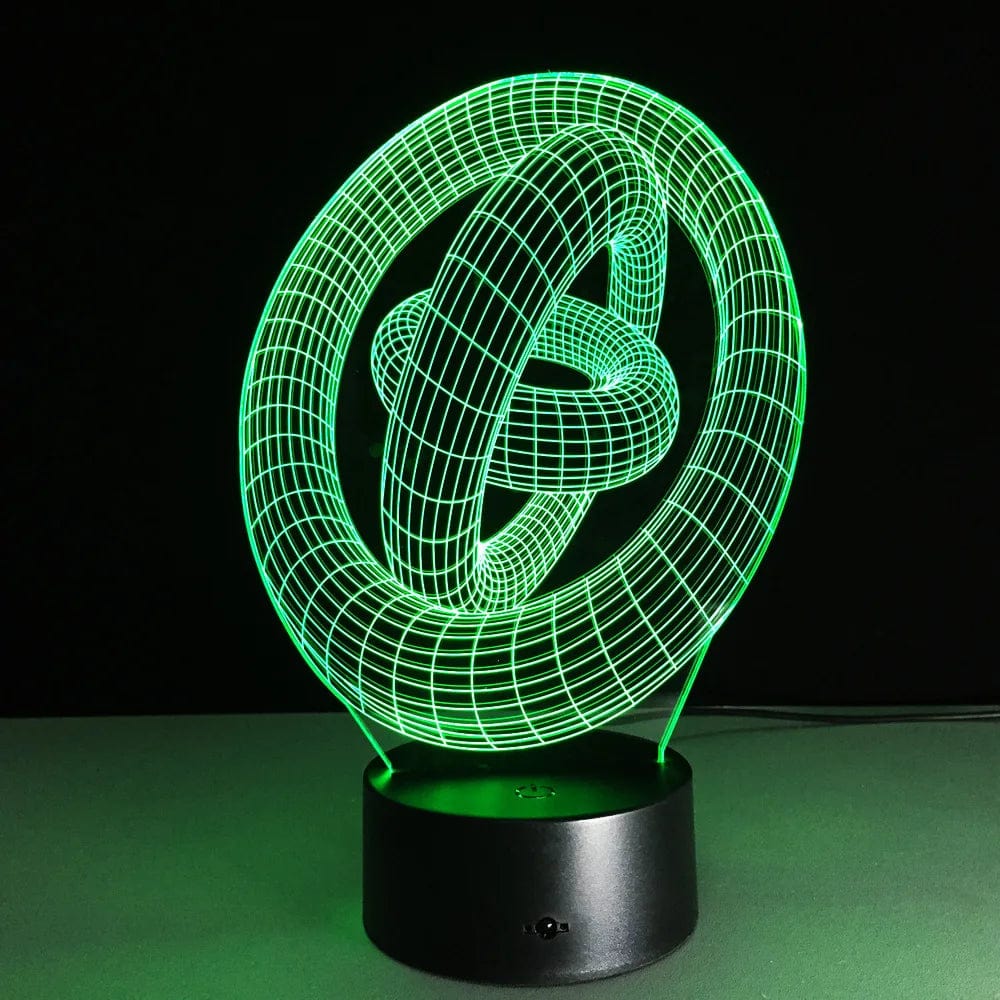 Ma boutique Touch switch lampe holographique à anneaux vert