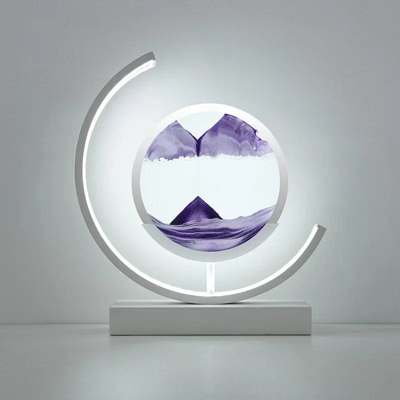 Ma boutique White Base-Purple / UK PLUG lampe sablier croissant violet noir